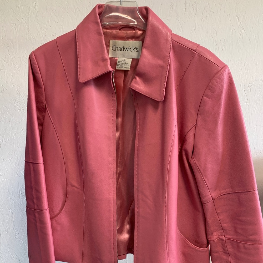 Pink Leather Blazer